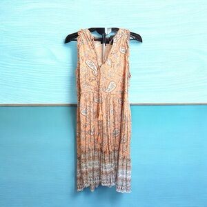 NWOT Paisley Print Peach Colored Boho Dress Size XL